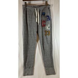 Roots Gray Straight Leg Pants with Multicolor Patches